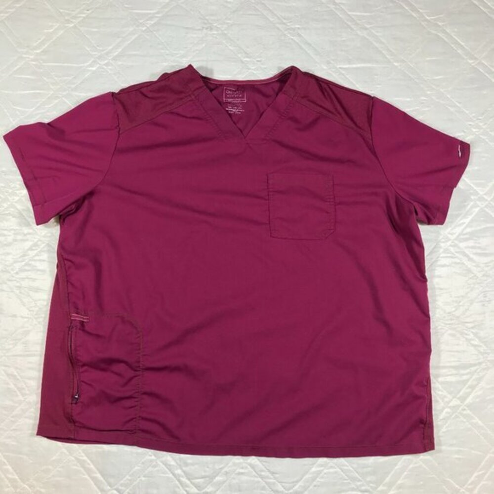 Cherokee Workwear Maroon Scrub Top 3XL